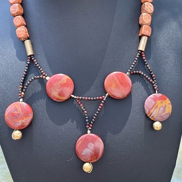 Mookaite Jasper Handmade Statement Necklace - Picture 5 of 8